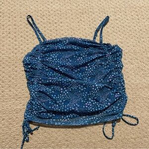 SO Blue and Purple Ruched Tank Top